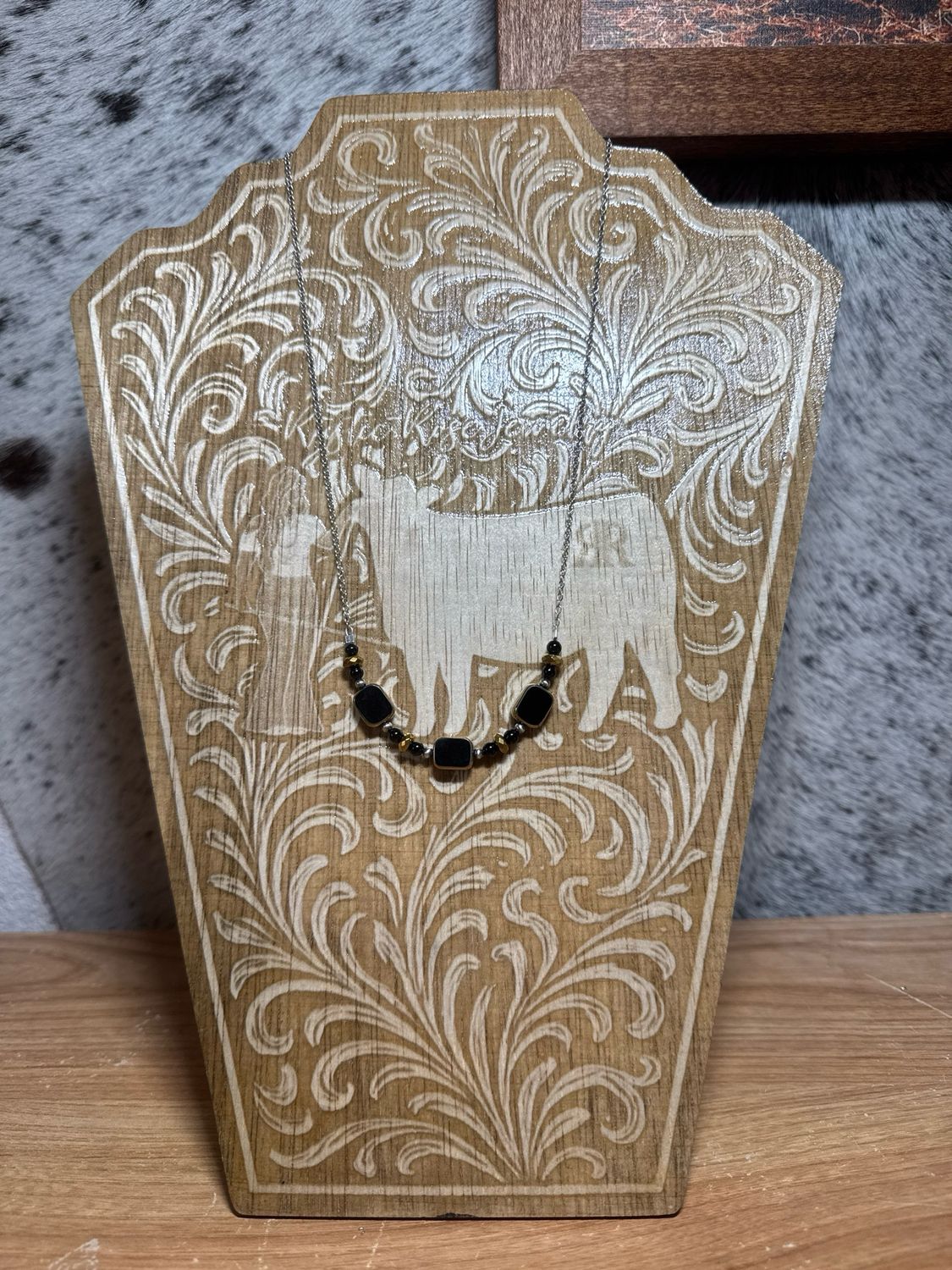 Black Onyx, Gold &amp; Navajo Pearl Stacker