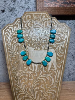 Turquoise, Gold Hematite &amp; Navajo Pearls