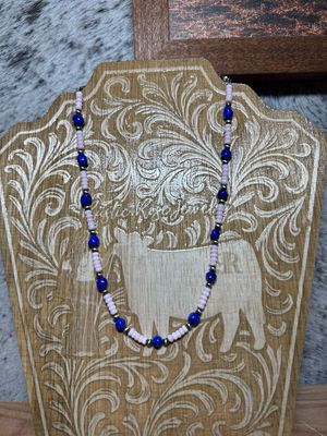 Blue Lapis, Pink Conch &amp; Navajo Pearls