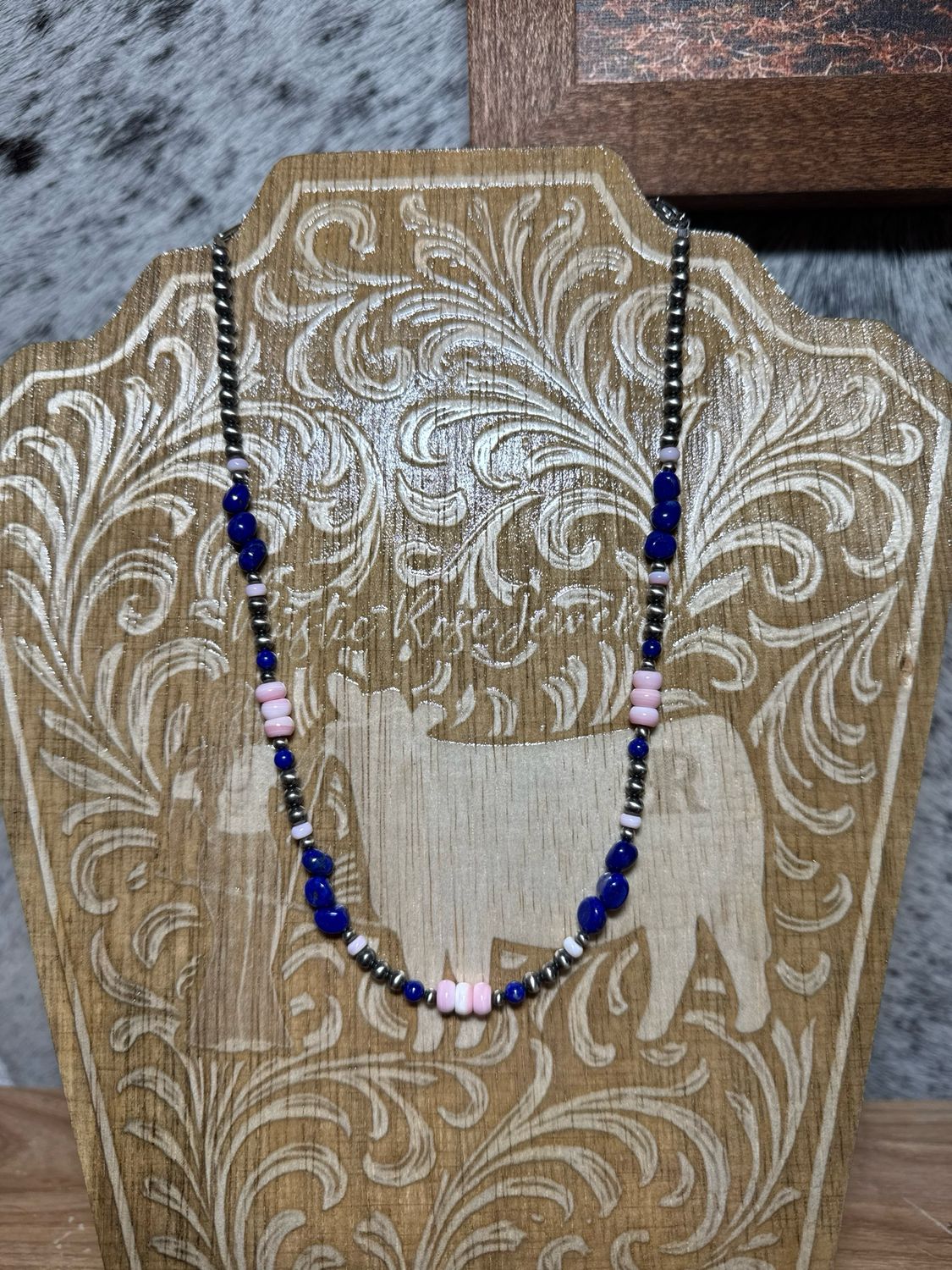 Blue Lapis, Pink Conch &amp; Navajo Pearls