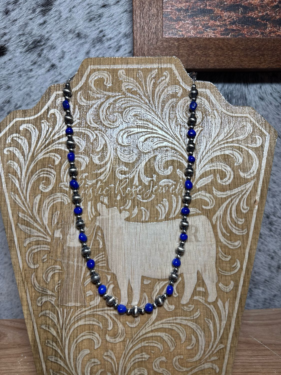 Blue Lapis &amp; Navajo Pearls