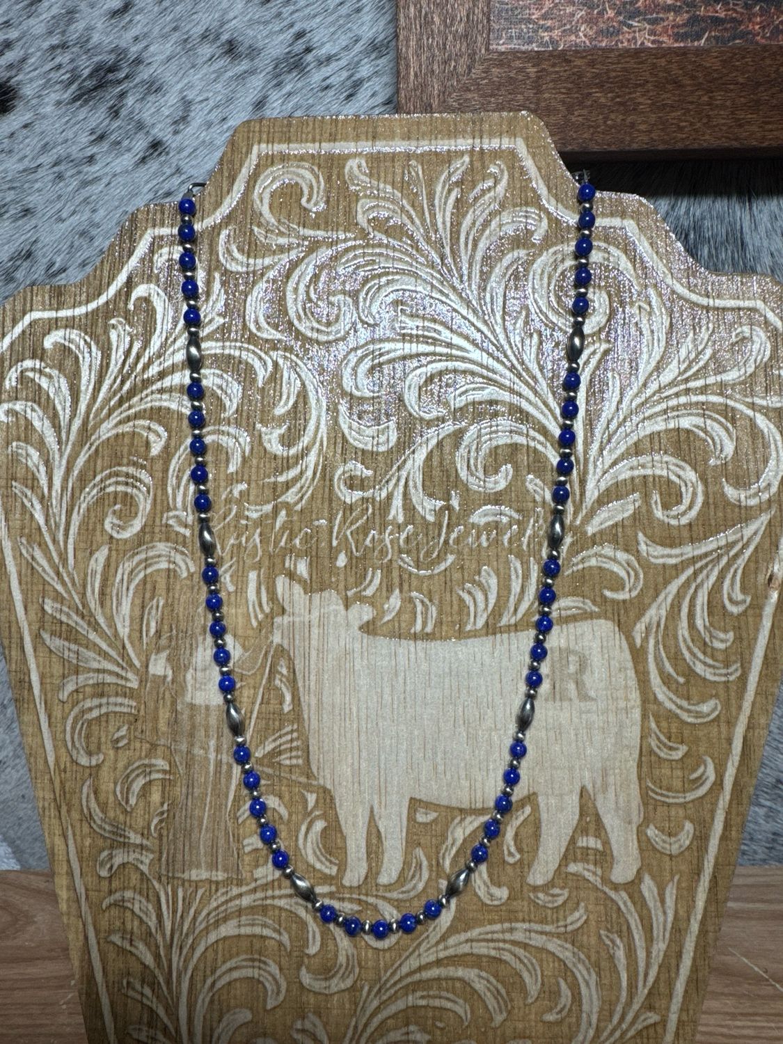 Blue Lapis &amp; Navajo Pearls