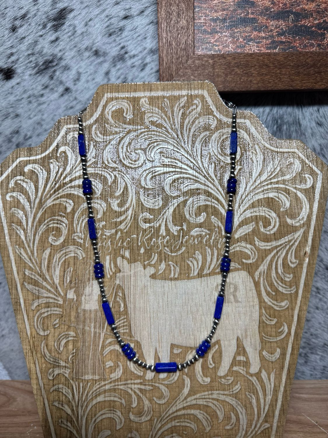 Blue Lapis &amp; Navajo Pearls