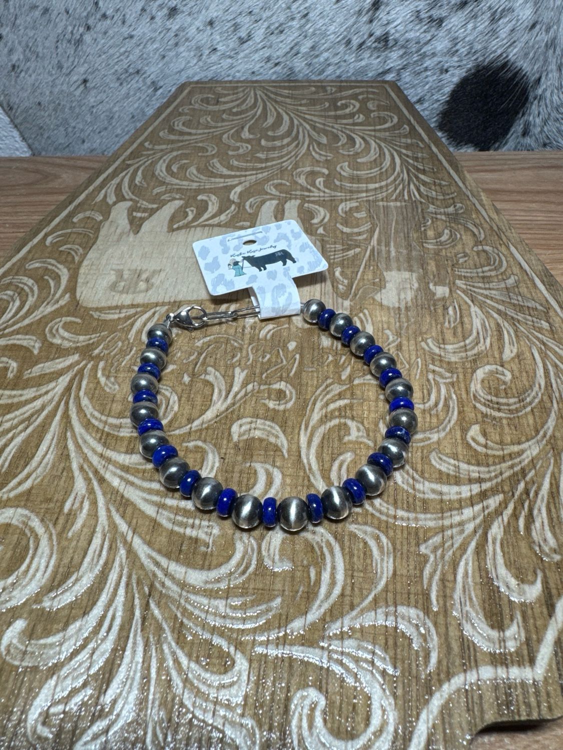 Blue Lapis &amp; Navajo Pearl Bracelets