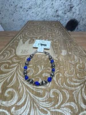 Blue Lapis &amp; Navajo Pearl Bracelet