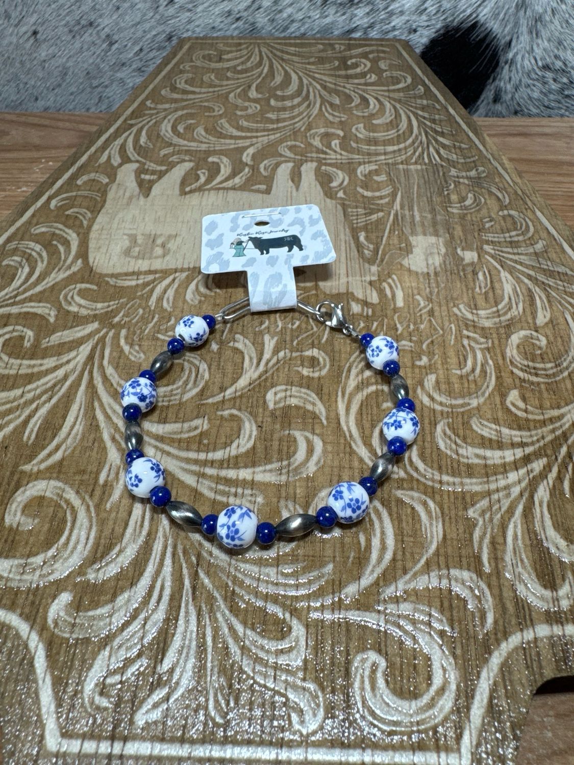 Blue Lapis, Blue China &amp; Navajo Pearls
