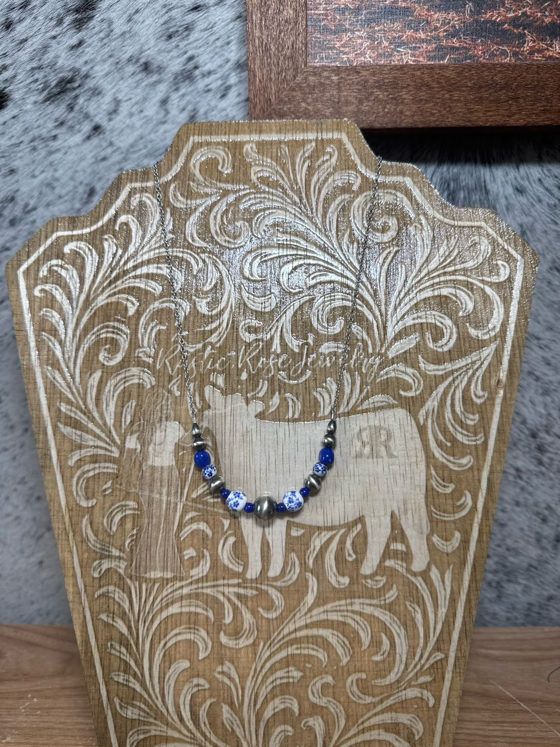 Blue Lapis, Blue China &amp; Navajo Pearls