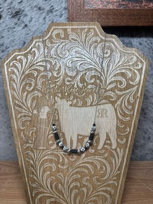 Black Onyx, Black China &amp; Navajo Pearl Stacker