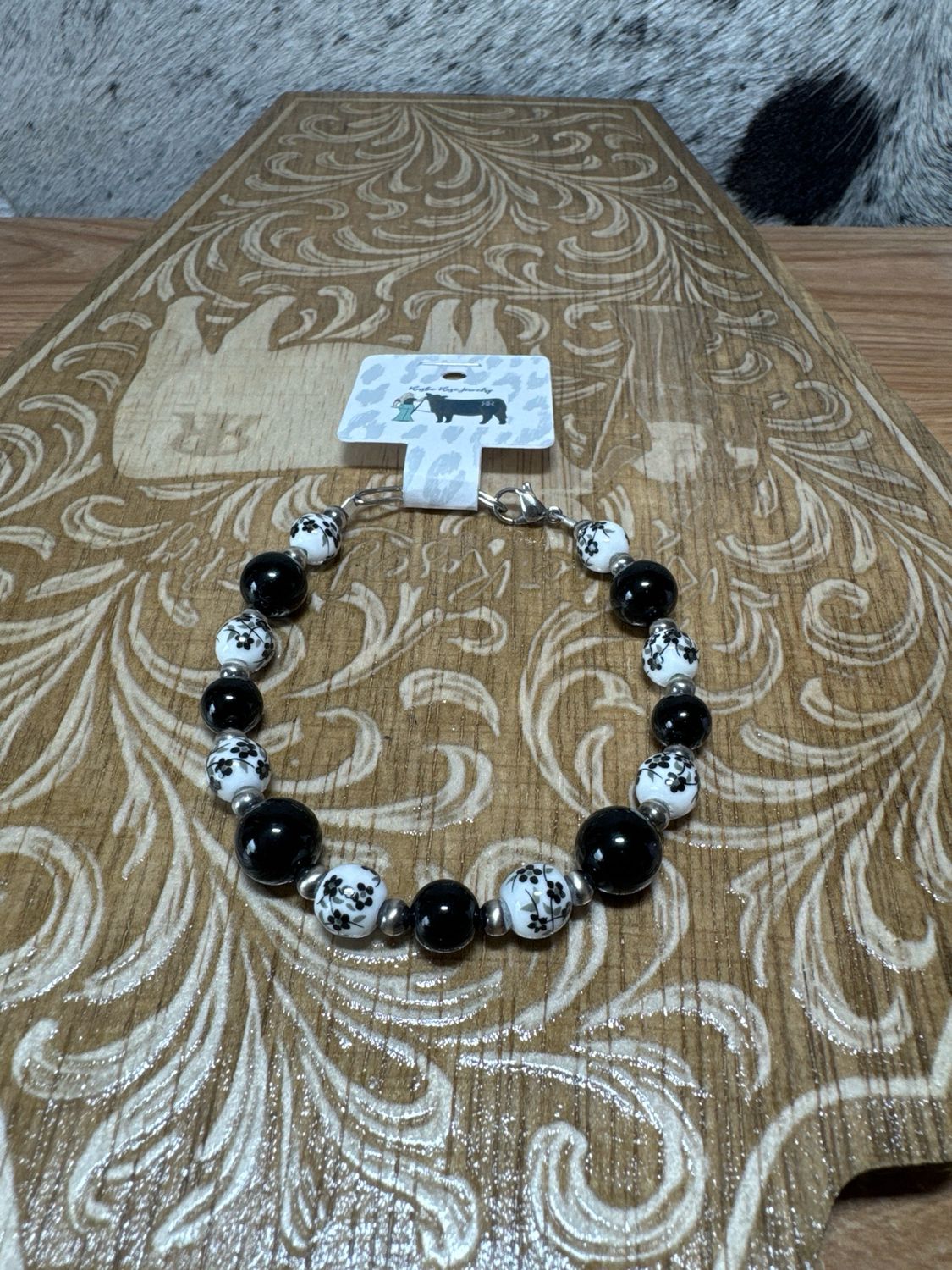 Black Onyx, Black China &amp; Navajo Pearl Bracelet