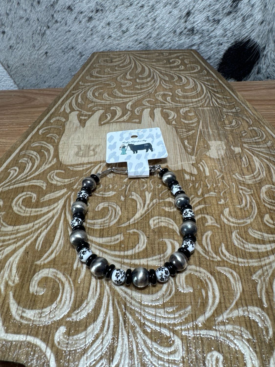 Black Onyx, Black China &amp; Navajo Pearl Bracelet
