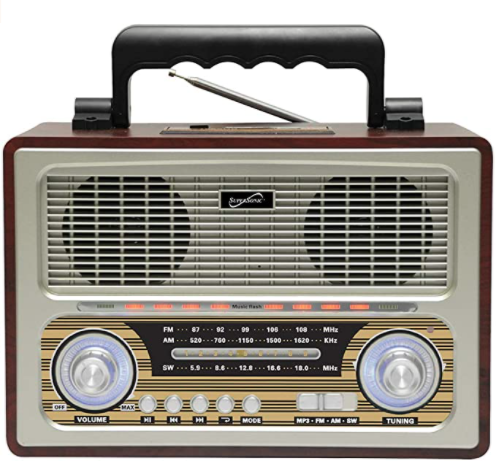 Supersonic | Vintage Rechargeable Bluetooth USB AM/FM/SW  3-Band Radio