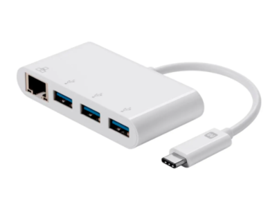 Monoprice Select Series USB-C 3-Port USB 3.0 Hub and Gigabit Ethernet Adapter