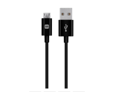 Monoprice Select Series USB-A to Micro B Cable, 2.4A, 22/30AWG, Black or White, 6ft