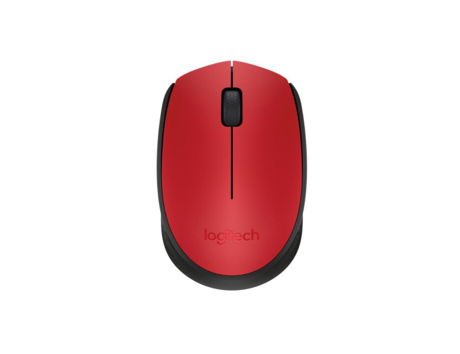 Logitech | M170 Wireless Mouse - Black, Red &amp; Silver