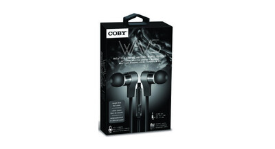Coby | CVE-130-BLK Wavs Metal Tangle Free Earbuds W/Mic