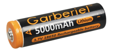 Garberiel |18650 3.7V 5000mAh Li-ion Rechargeable Battery Cell Batteries for LED