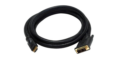 Monoprice | 6ft 24AWG CL2 High Speed HDMI to DVI Adapter Cable,  with Net Jacket