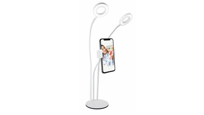 Vivitar | 3-In-1 Desktop Stand With Ring Lights Vivitar | 3-In-1 Desktop Stand With Ring Lights