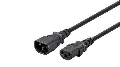 Monoprice | Extension Cord - IEC 60320 C14 to IEC 60320 C13, 16AWG, 13A/1625W, 3-Prong, SJT, Black, 6ft