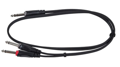 Monoprice | 3FT 1/4inch TRS Male to two 1/4inch TS Male Insert Cable