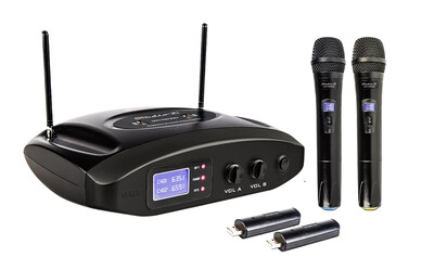 Studio Z | GW-R2000 2 Channel UHF Wireless Rechargeable Microphone System