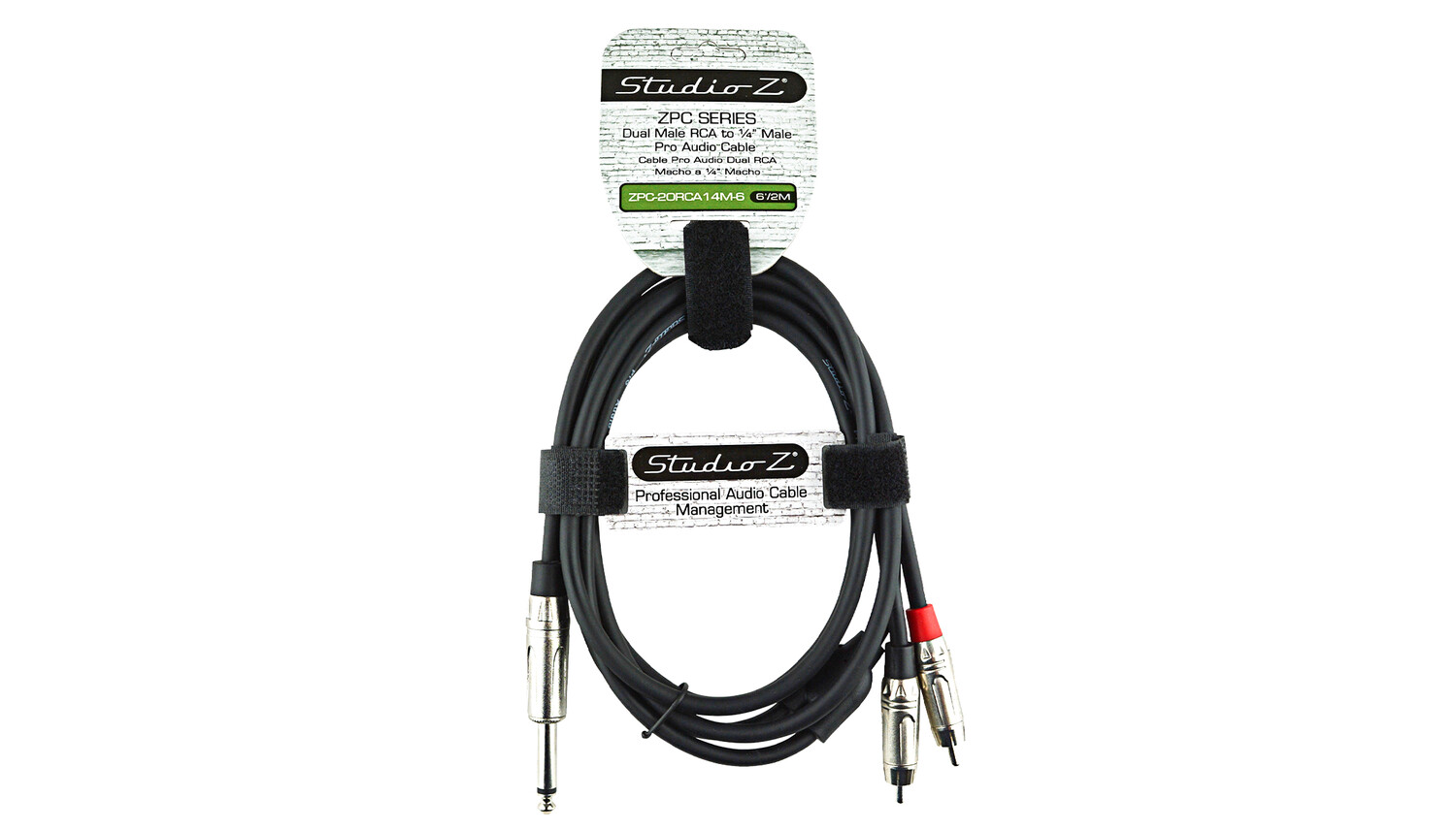 Studio Z |  Male Dual RCA to ¼” Male Pro Audio Cable