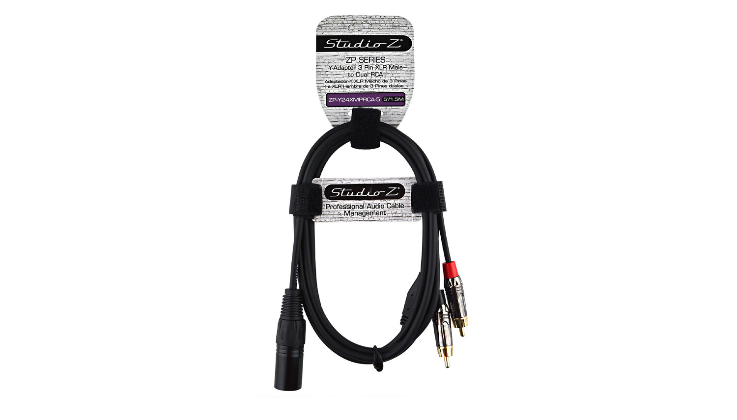 Studio Z |  Y-Adapter 3 Pin XLR Male Dual RCA