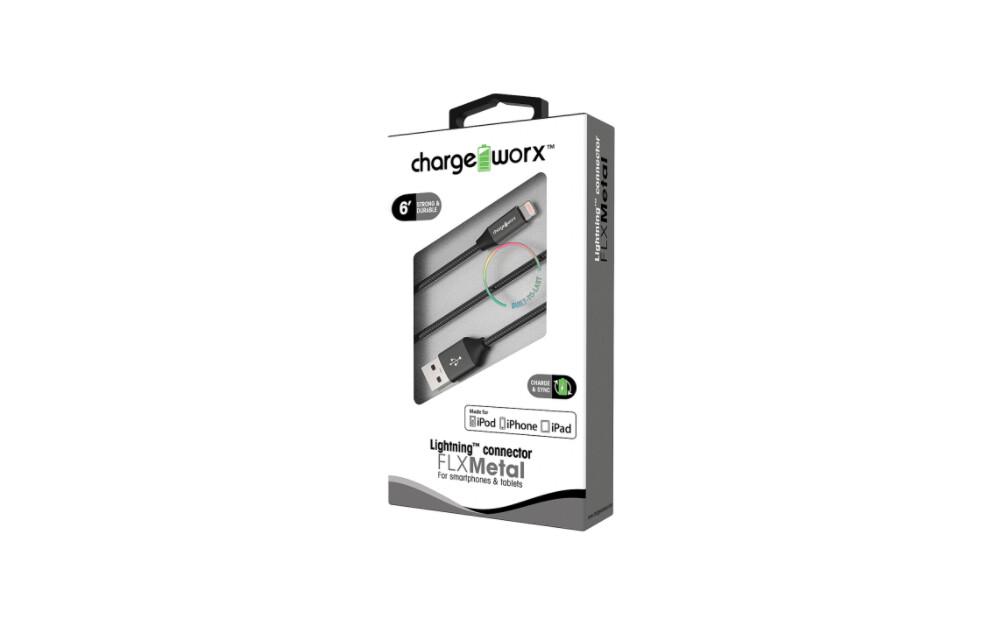 Chargeworx | 6FT Lightning Cable For Mac/Apple Iphone, Ipod And Ipad