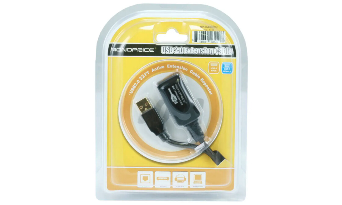 Monoprice | 32FT USB 2.0 Active Extension Cable
