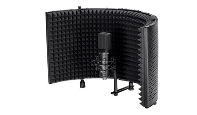 Monoprice | Microphone Isolation Shield w/ Metal Frame and Acoustic Absorption Foam