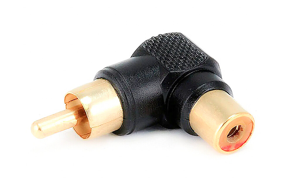 Monoprice | RCA Plug to RCA Jack 
Right Angle Adapter