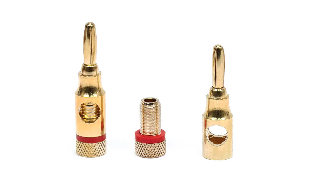 Monoprice | Gold Plated Speaker Banana Plugs 1 Pair P/N: 2801