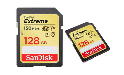 Sandisk | 128GB Extreme SDXC Memory Card UHS-I, C10, U3, V30, 4K UHD