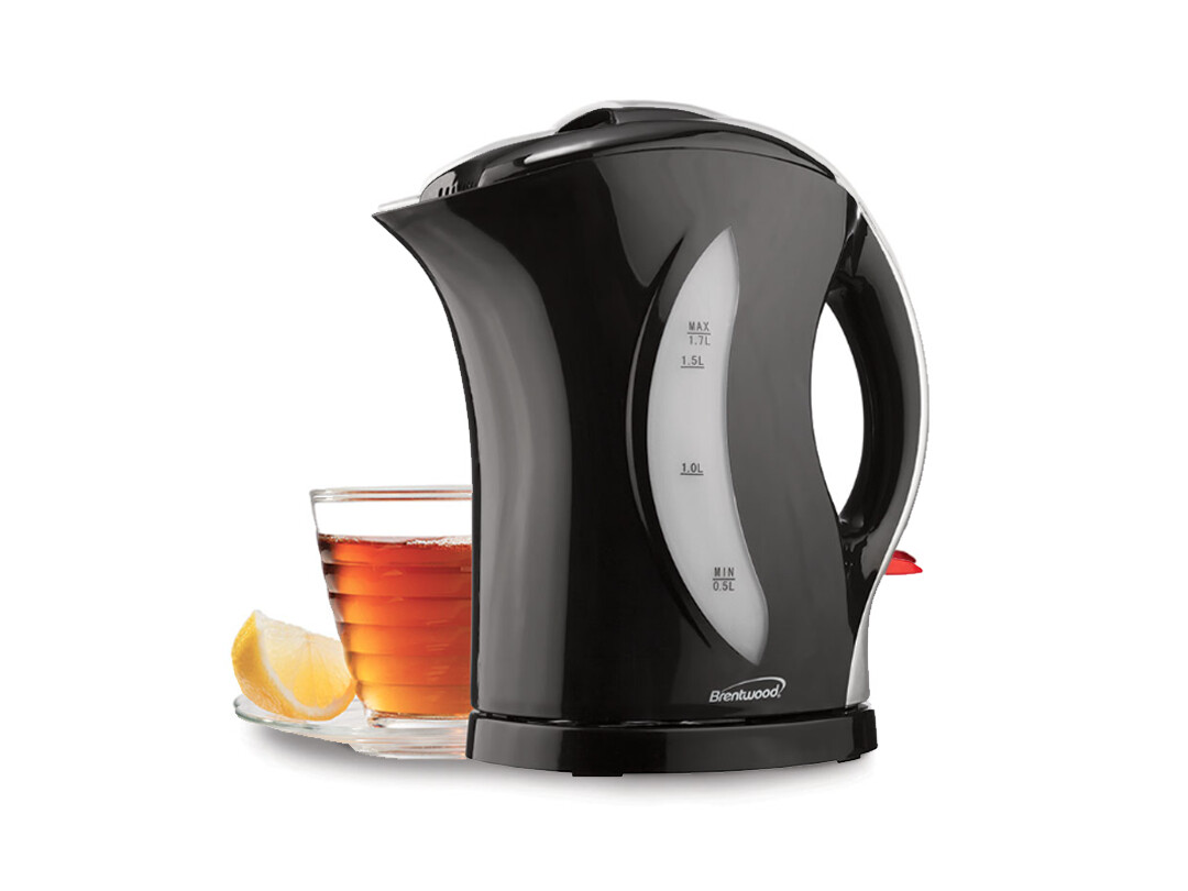 Brentwood | 1.7L Cordless Electric Kettle KT-1617/KT-1618, White &amp; Black, Colour: Black