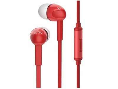 iLuv | Peppermint Talk Stereo Earphones With Mic, Red or Black