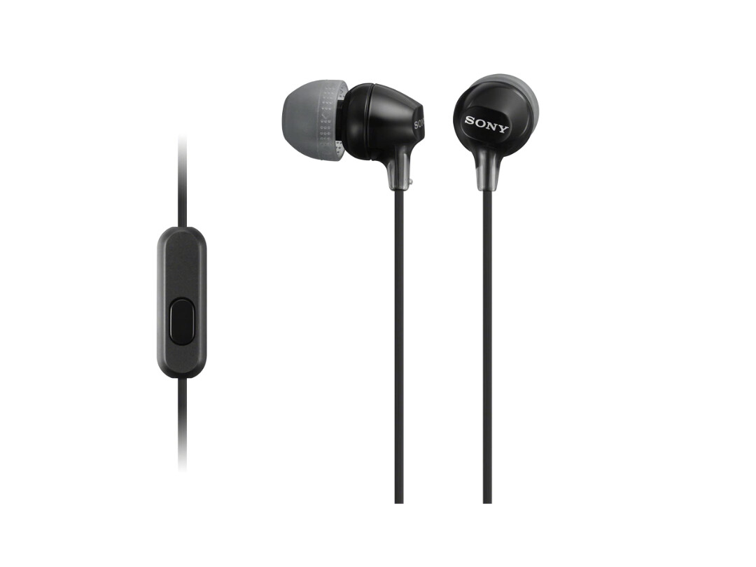 Sony | Stereo Earphones with Mic MDR-EX15AP White, Black or Blue, Colour: Black