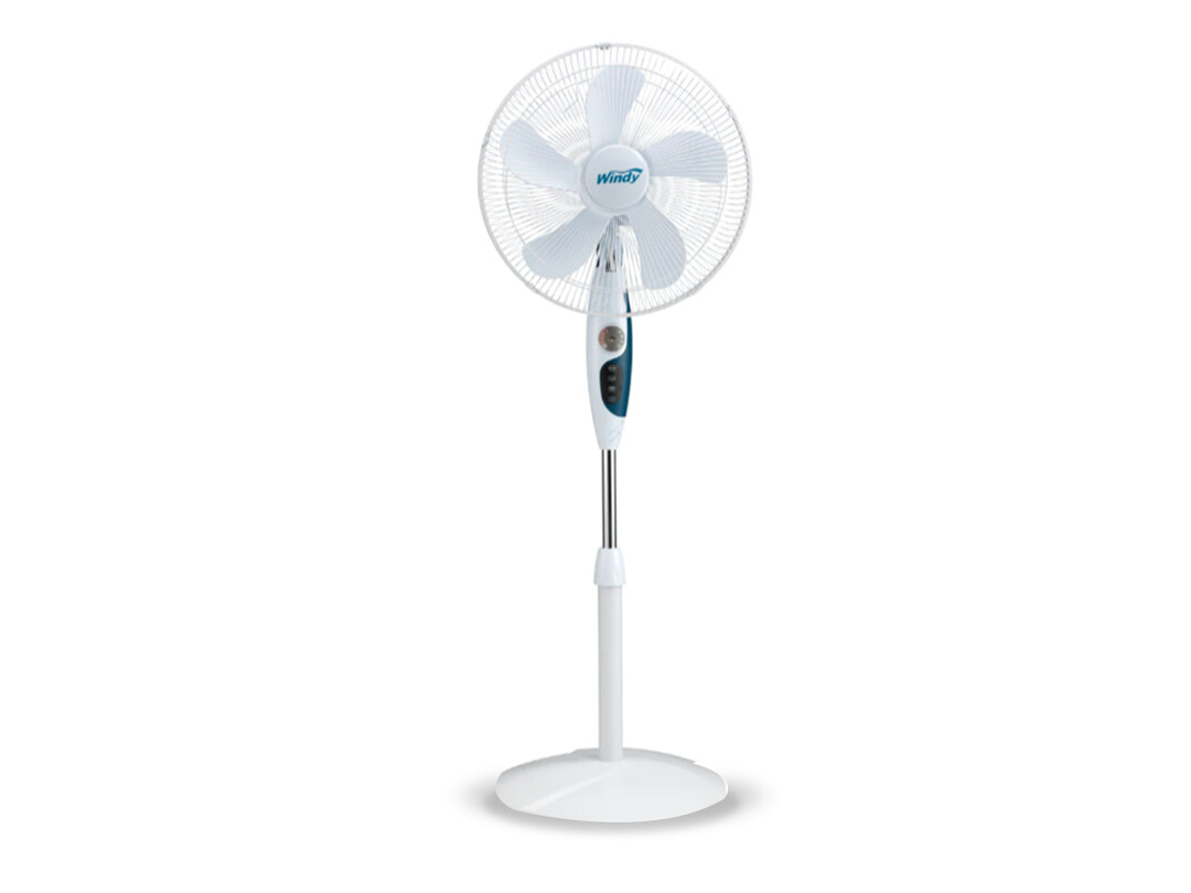 Windy | 16&quot; Remote Floor Standing Fan (Black or White), Colour: White