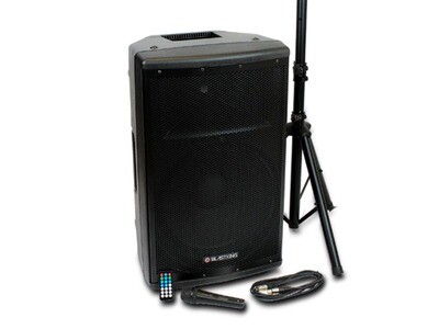 Blastking | 1000W 15" Powered Speaker With Mic and Stand