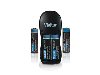Vivitar | AA/AAA Battery Charger Includes 4 AA Batteries
VIV-BC-182