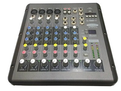 Sound Blast | SB-TOP-EFX8 8-Channel Mixer with 4 Mic Inputs