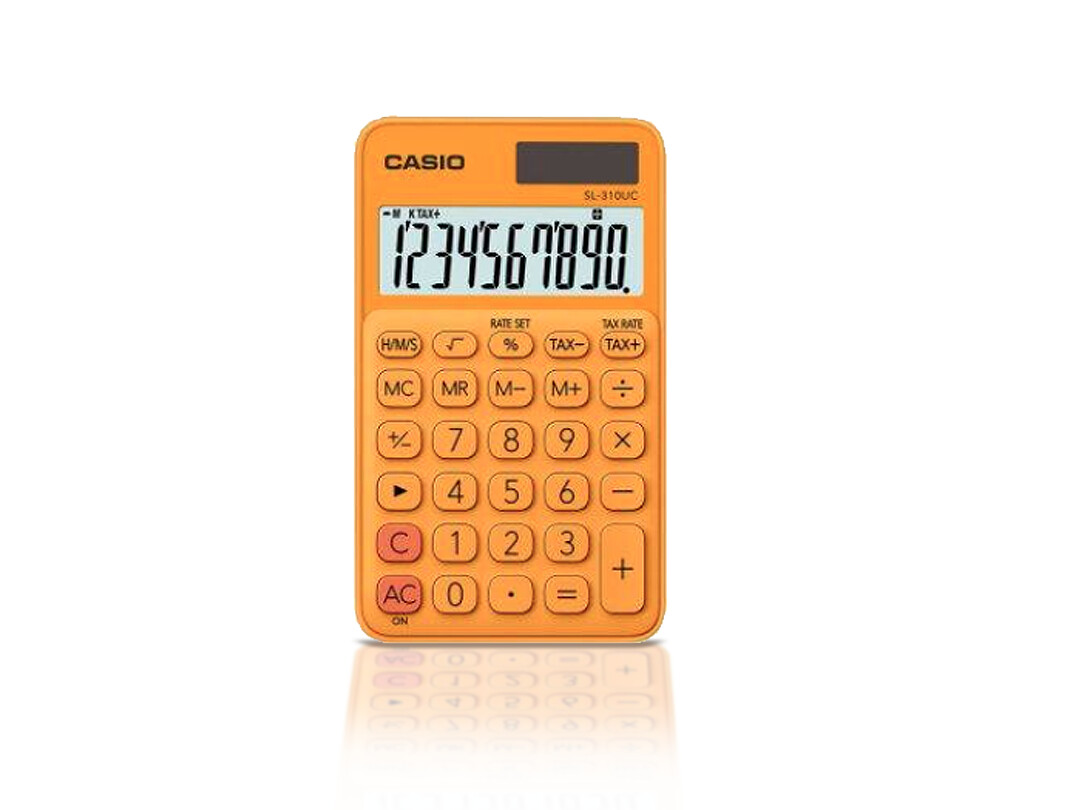 Casio | SL-310UC 10 Digit Calculator  Orange, Blue or Green, Colour:: Orange
