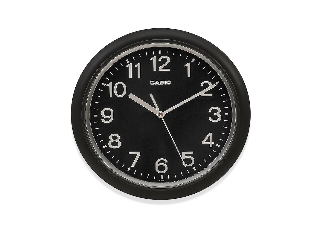 Casio | 10&quot; Wall Clock IQ-59. Black, Silver