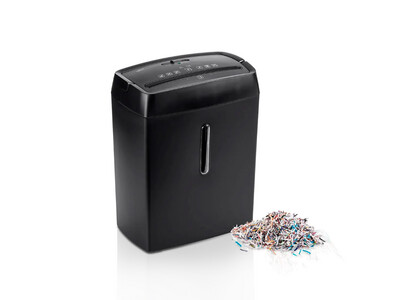 Monoprice | Compact 6-Sheet Crosscut Paper and Credit Card Shredder with 14L Windowed Bin
