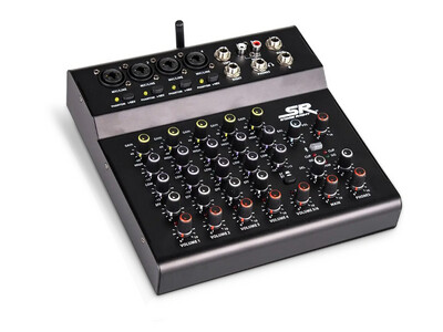Monoprice | 6-Channel Live Sound and Recording Mixer with Bluetooth, USB, and Effects