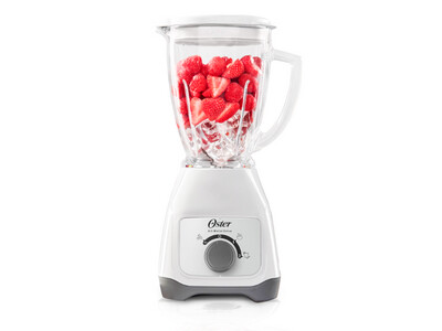 Oster | 2-Speed Blender with Glass Jar and Knob Control, White BLSTKAGWRD