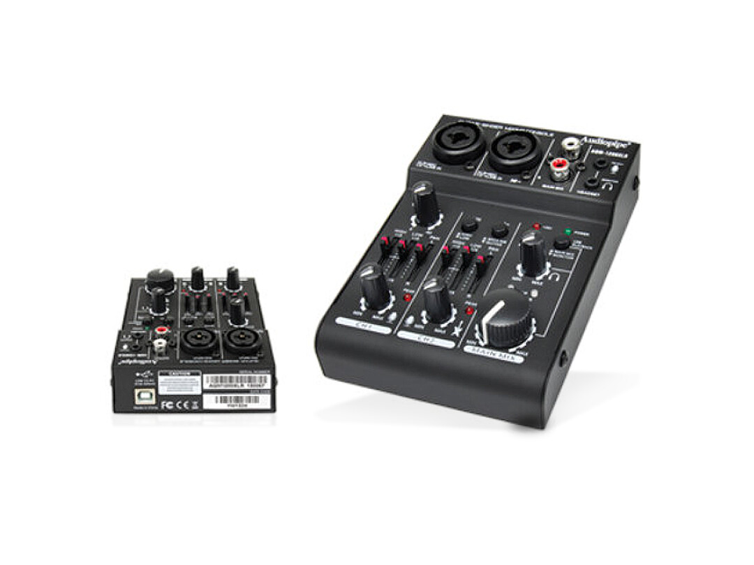 Audiopipe | AQM-1200XLR 2-Channel Mic-Line Mixer-USB Audio Interface