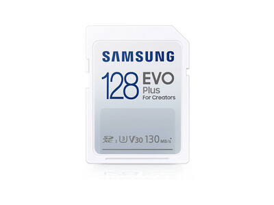 Samsung | 128GB EVO Plus SDXC Memory Card UHS-I, Class10, U3, V30, 4K UHD, 130MB/s