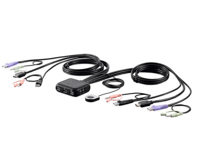 Monoprice | 2-Port USB HDMI/Audio Cable KVM Switch P/N: 38295