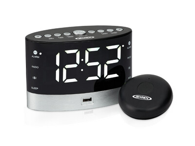 Jensen | JCR-255 AM/FM Digital Dual Alarm Clock Radio with Under Pillow Vibrator