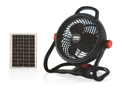 Ludger | 9&quot; Portable Rechargeable Fan with Solar Panel EL-915WF-SP